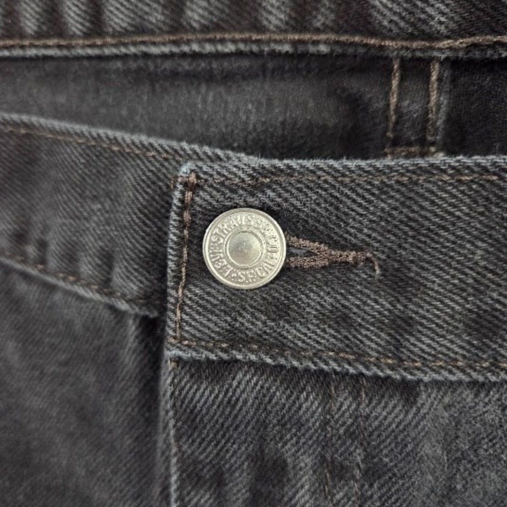 Levi's 550 Relaxed Fit Black Jeans Mens 54x32 Big & Tall 100% Cotton Denim Taper - Picture 3 of 14